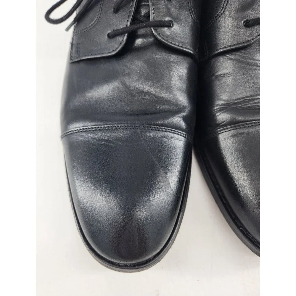 Bostonian Nantucket Dress Shoes Men's‎ 10 W Wide Cap Toe Black Leather Oxford